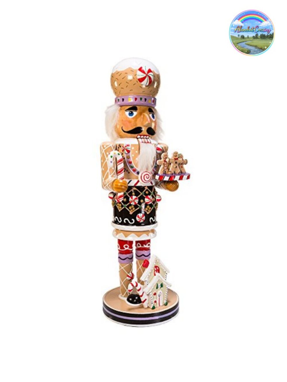 Wooden Gingerbread Nutcracker 16-Inch Christmas Decor Handcrafted Holiday